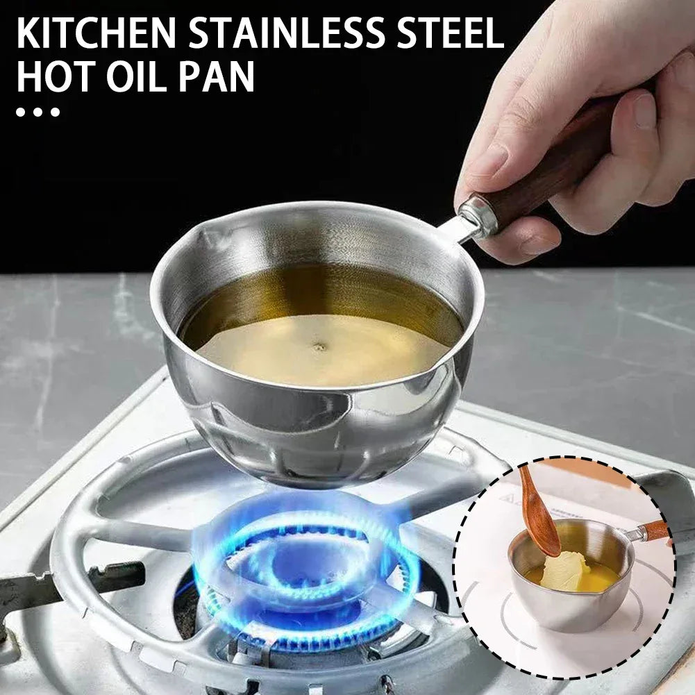 Stainless Steel Mini Milk & Hot Oil Pot with Handle