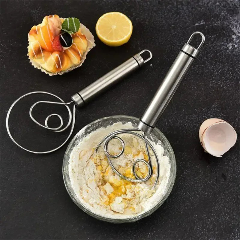 Stainless Steel Dough Whisk with Handle