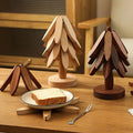 Foldable Wooden Tree Trivet & Coaster Set – Heat-Resistant Table Protector