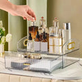 Clear Makeup Organizer with Drawers & Portable Handle