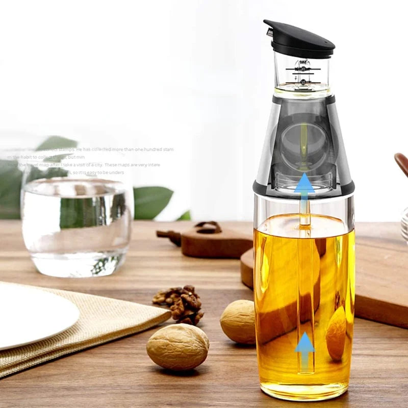 Press & Measure Oil Bottle 500ml – No Spill Control