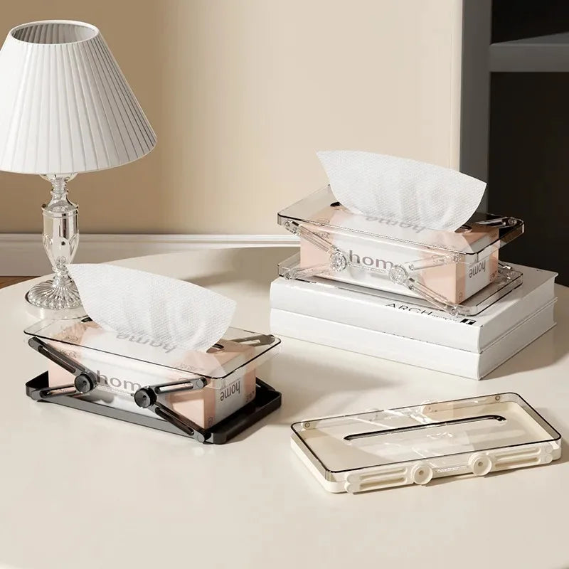 Extendable Automatic Lift Tissue Box - Height Adjustable Paper Towel Dispenser