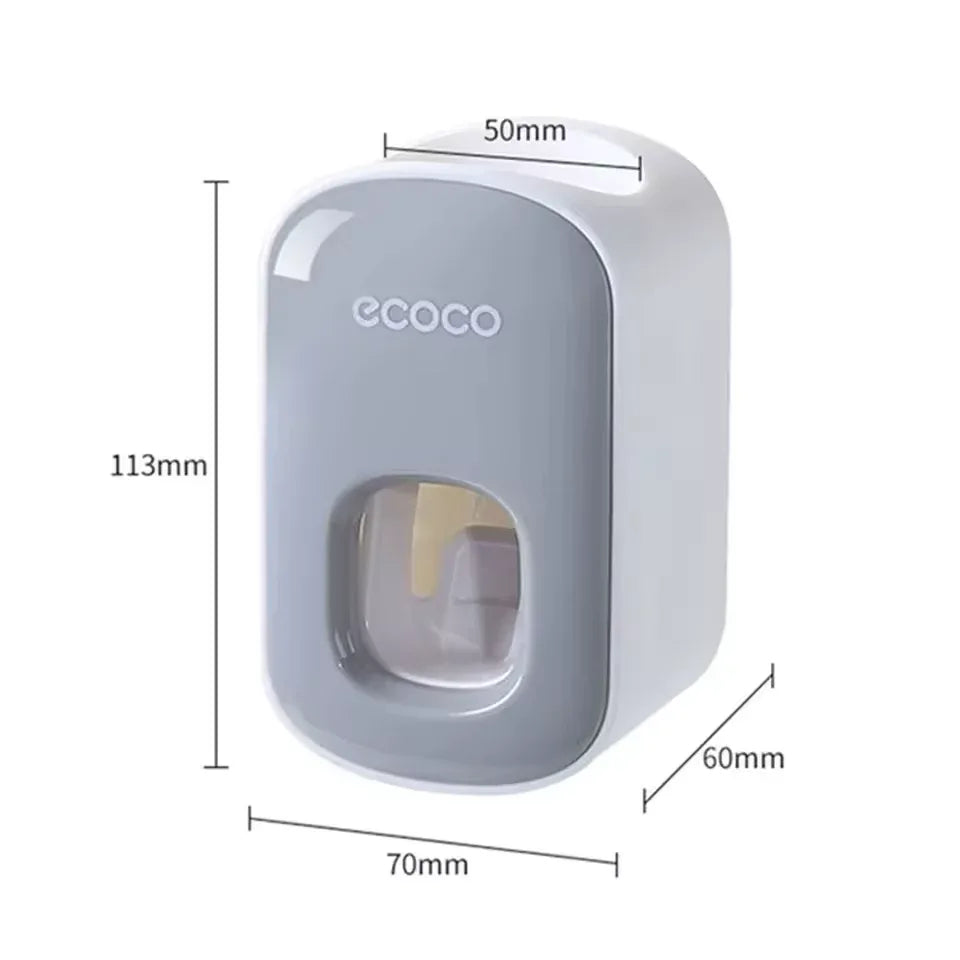 Wall-Mount Toothbrush Holder & Automatic Toothpaste Dispenser