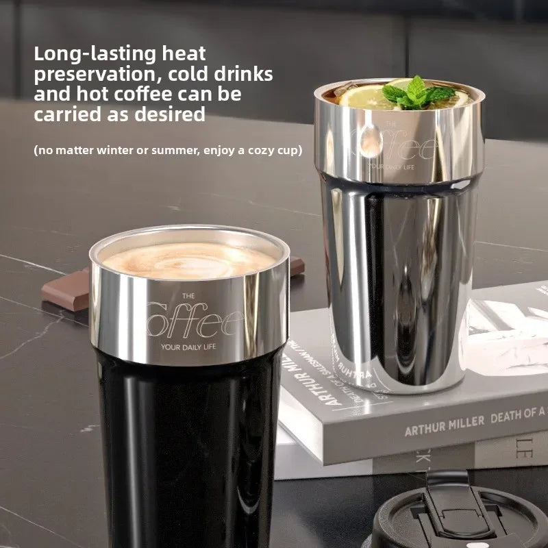 Double-Sided Insulated Coffee Cup – 316 Stainless Steel
