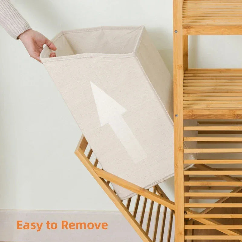 Wood Vine Weaving Laundry Basket – Large Capacity (Single Layer)