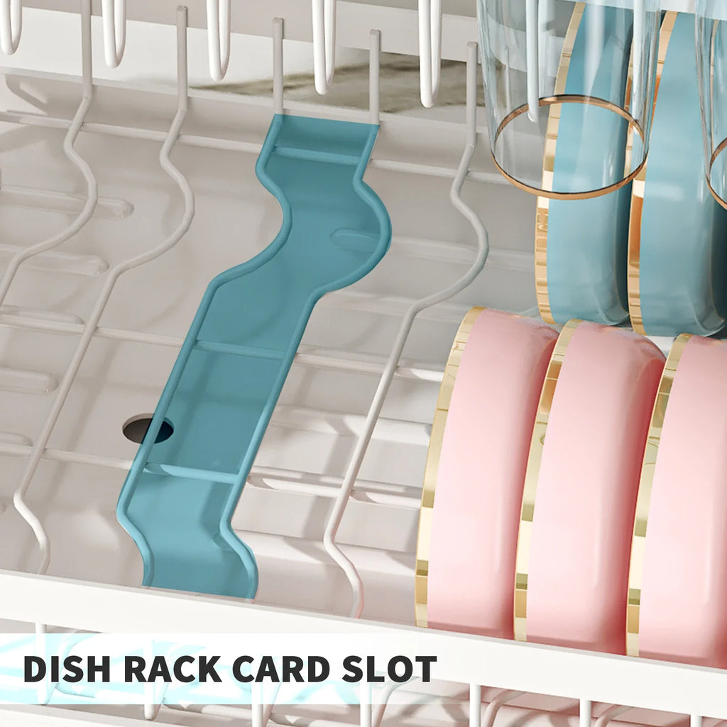 2 Tier Dish Drying Rack with Utensil Holder (Random Color)