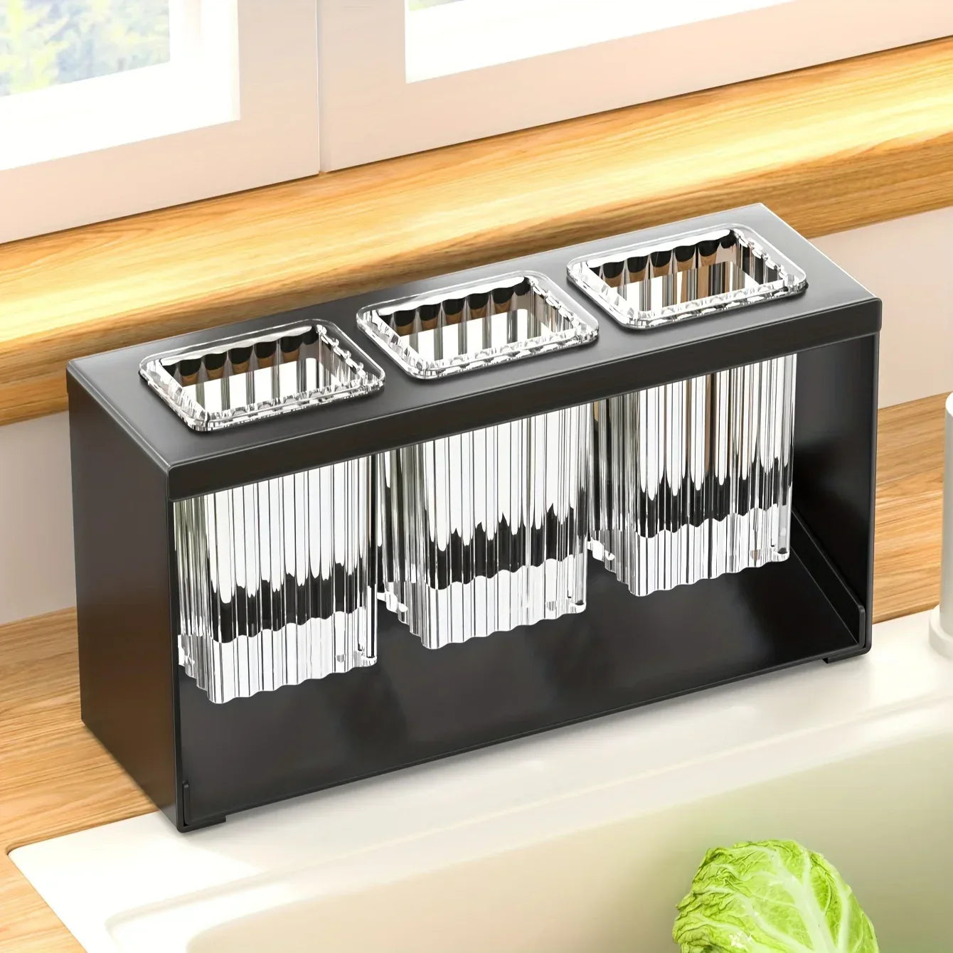 Premium Stainless Steel Utensil Holder with Drain