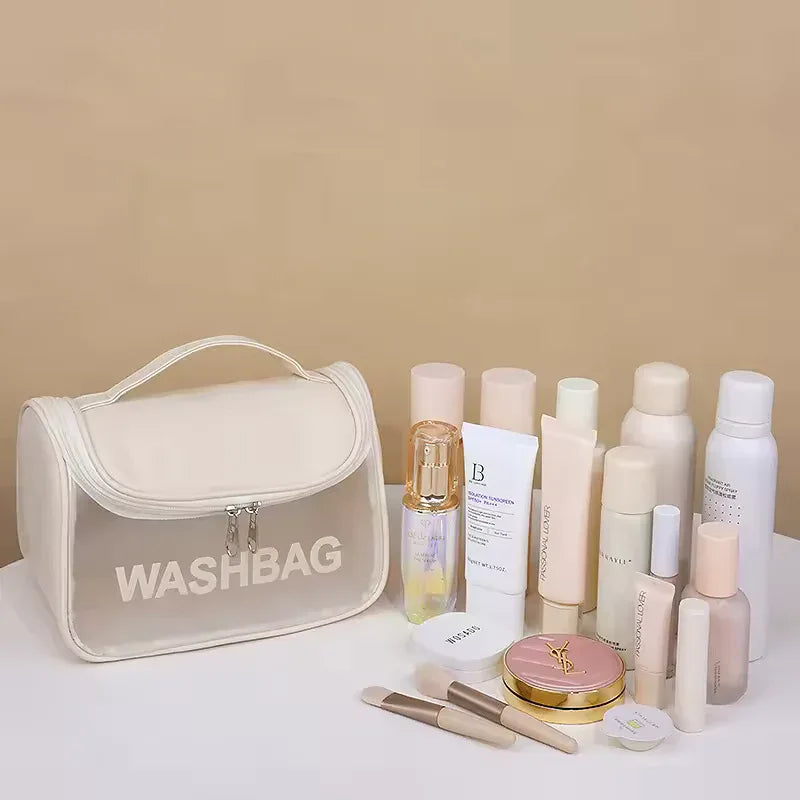 Women’s Transparent PVC Cosmetic Bag – Waterproof Travel Toiletry Organizer