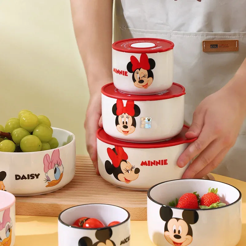 Minnie Mouse 3-Piece Lunch Box Set – Ceramic & Microwave Safe