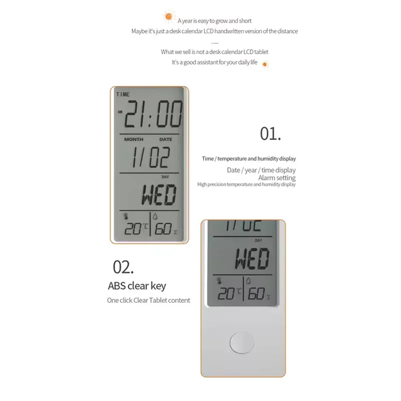 Desktop Writing Tablet with Clock & Temperature Display
