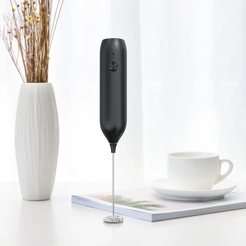 Rechargeable Electric Milk Frother - Stainless Steel Coffee Foam Maker
