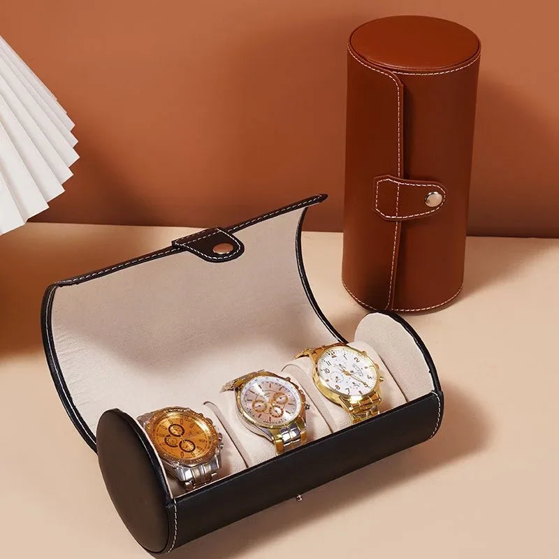 Leather Watch Organizer – 3 Slot Storage