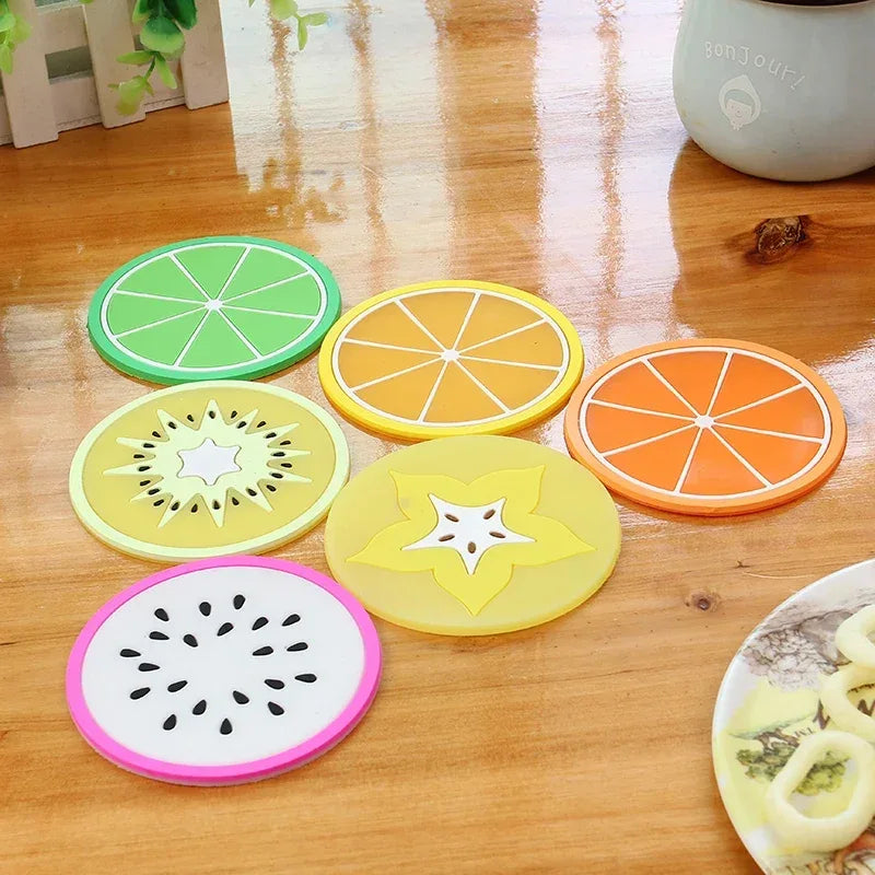 Fruit-Shaped Silicone Cup Mats – 6PCS Heat Resistant