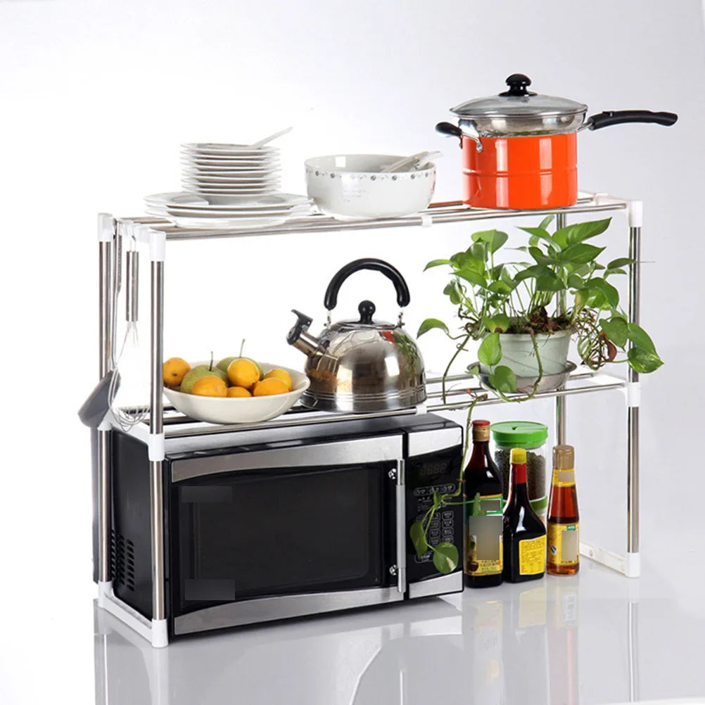 Adjustable Kitchen Organizer Microwave Rack