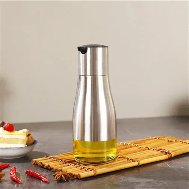 Stainless Steel Glass Oil Dispenser Bottle