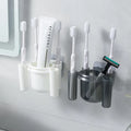 No-Drill Toothbrush Holder & Cup | Wall-Mount Shelf