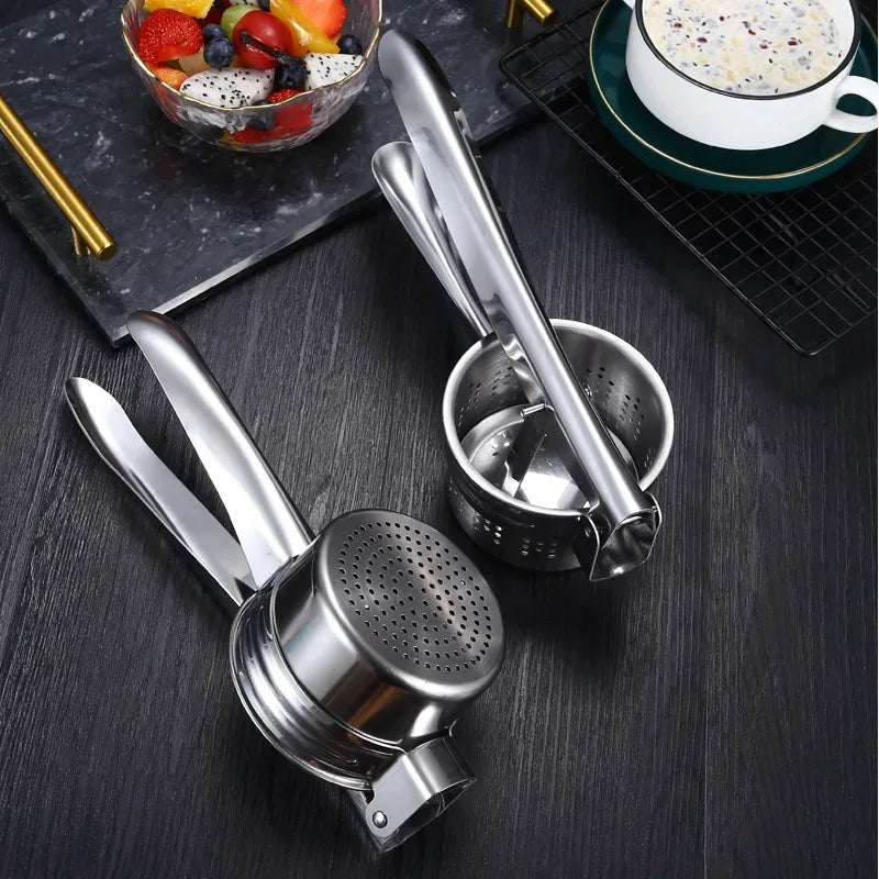 Stainless Steel Potato Masher & Juicer – Easy Clean