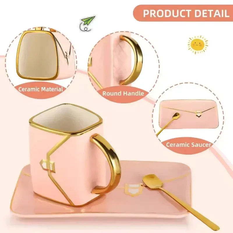 Handbag Coffee Mug with Tray & Spoon – Gift Box Set (Random)