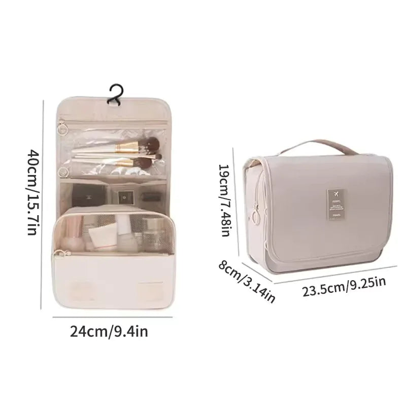 Travel Hanging Makeup Bag – Large Capacity Washable Organizer