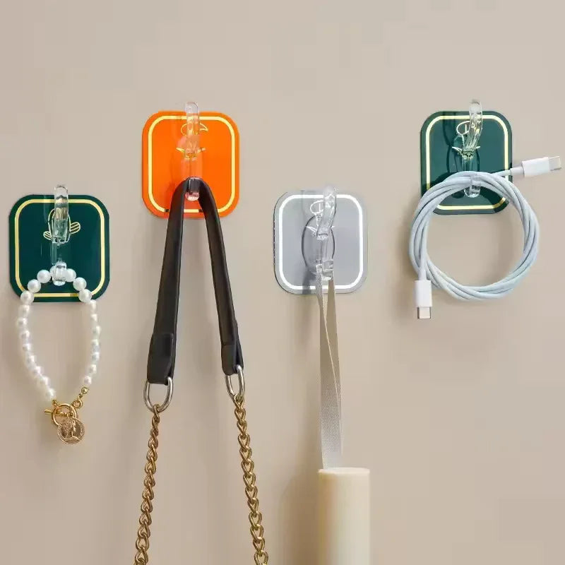 Strong Adhesive Six Row Hooks – No Drilling Wall Organizer for Kitchen & Bathroom