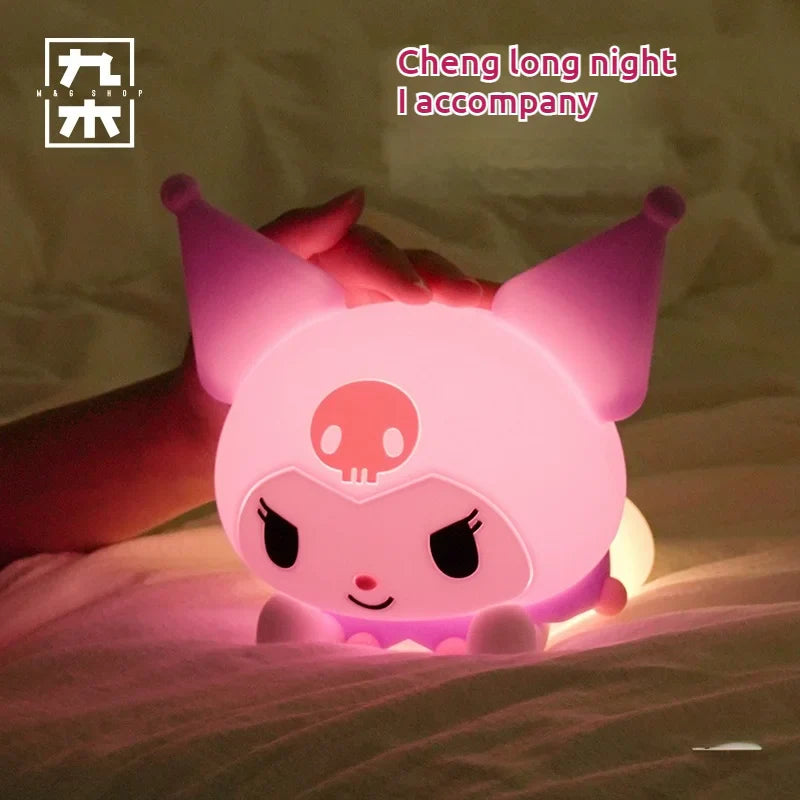 Kuromi Lying Posture Patting Lamp - Kawaii Silicone Touch Night Light