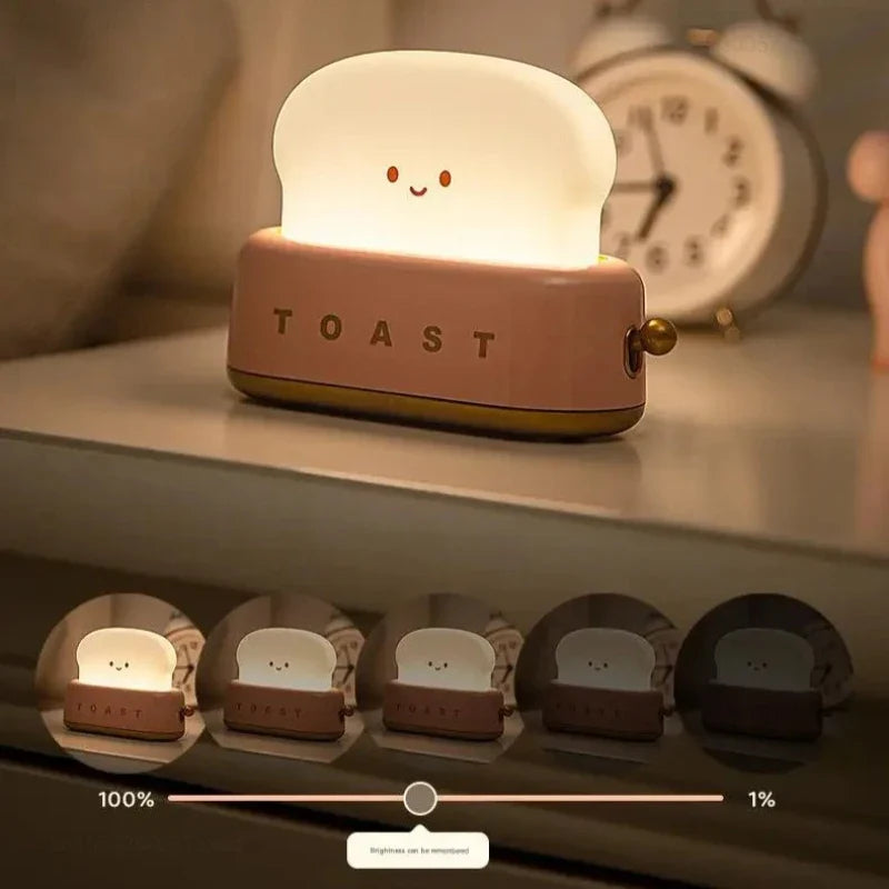 Cute Toast Night Light – Adjustable Soft Glow