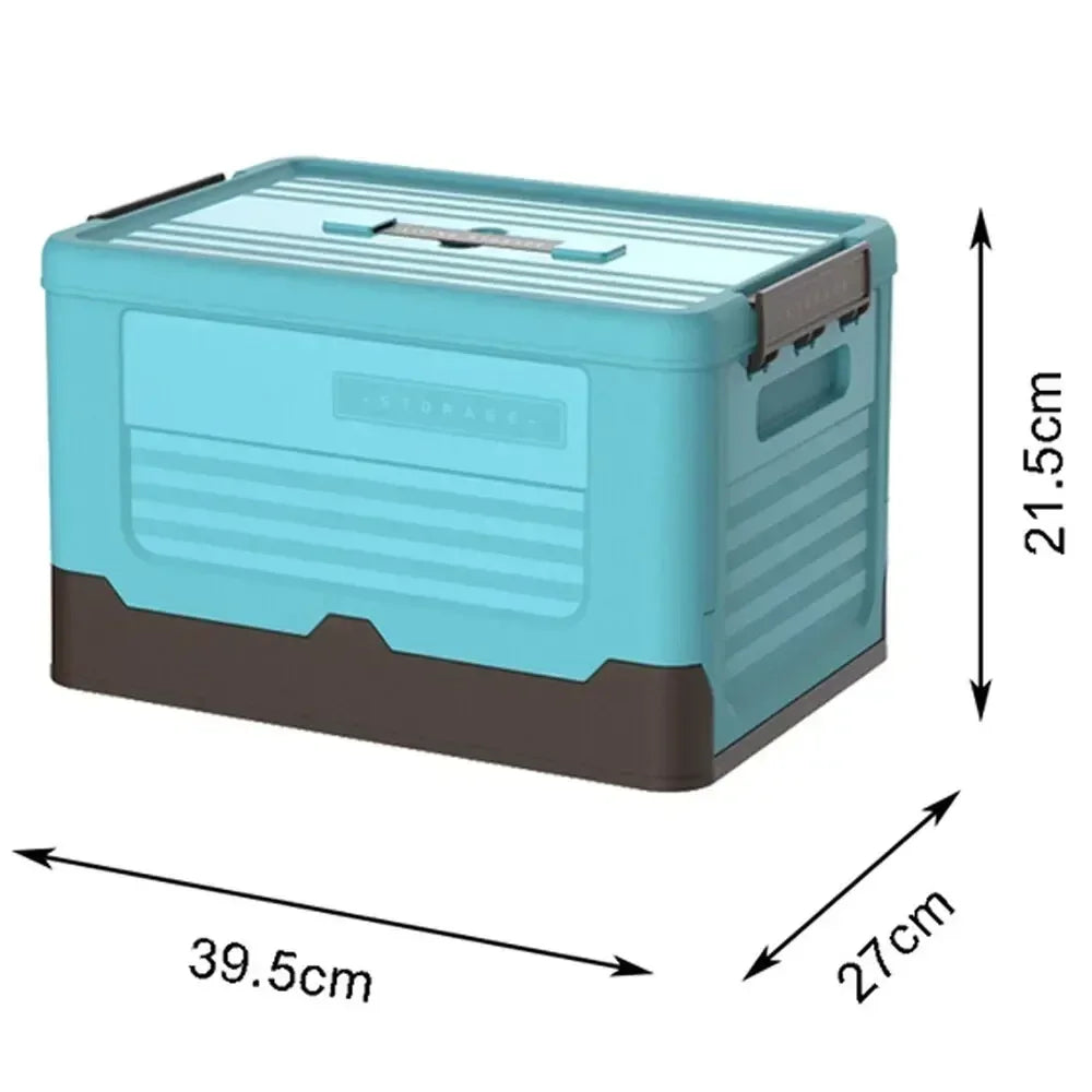 Foldable Plastic Storage Box with Lid – Large Capacity
