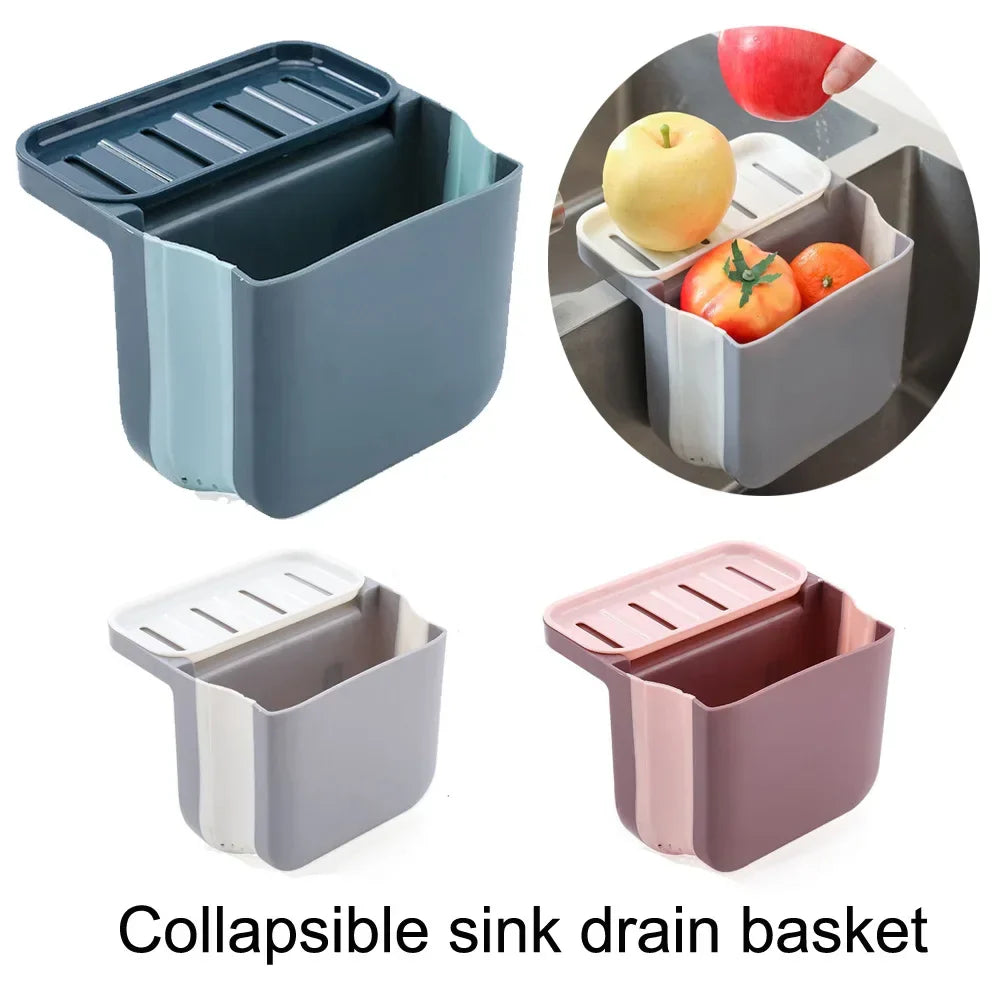 Retractable Sink Drain Basket – Wet & Dry Waste Organizer