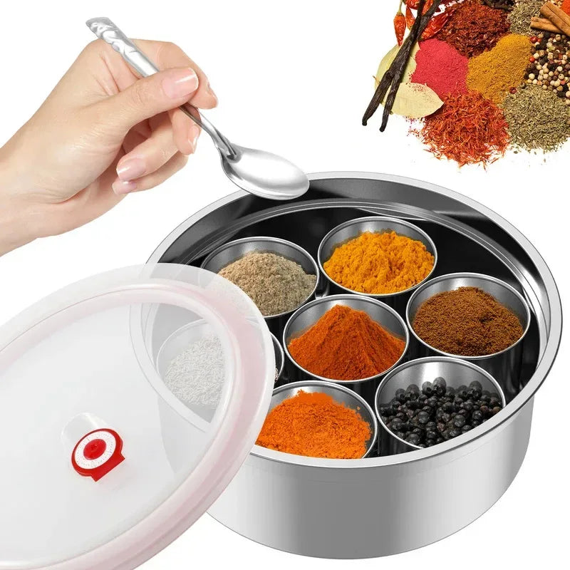 Stainless Steel Seasoning Box – 7 Compartments