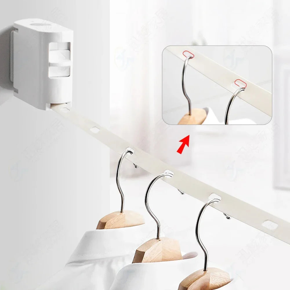 Wall-Mounted Retractable Clothes Drying Rack