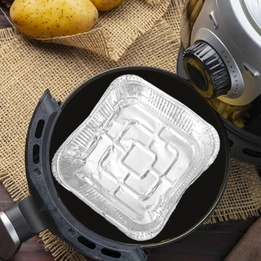 Square Aluminum Foil Disposable Plate Set - Pack of 10