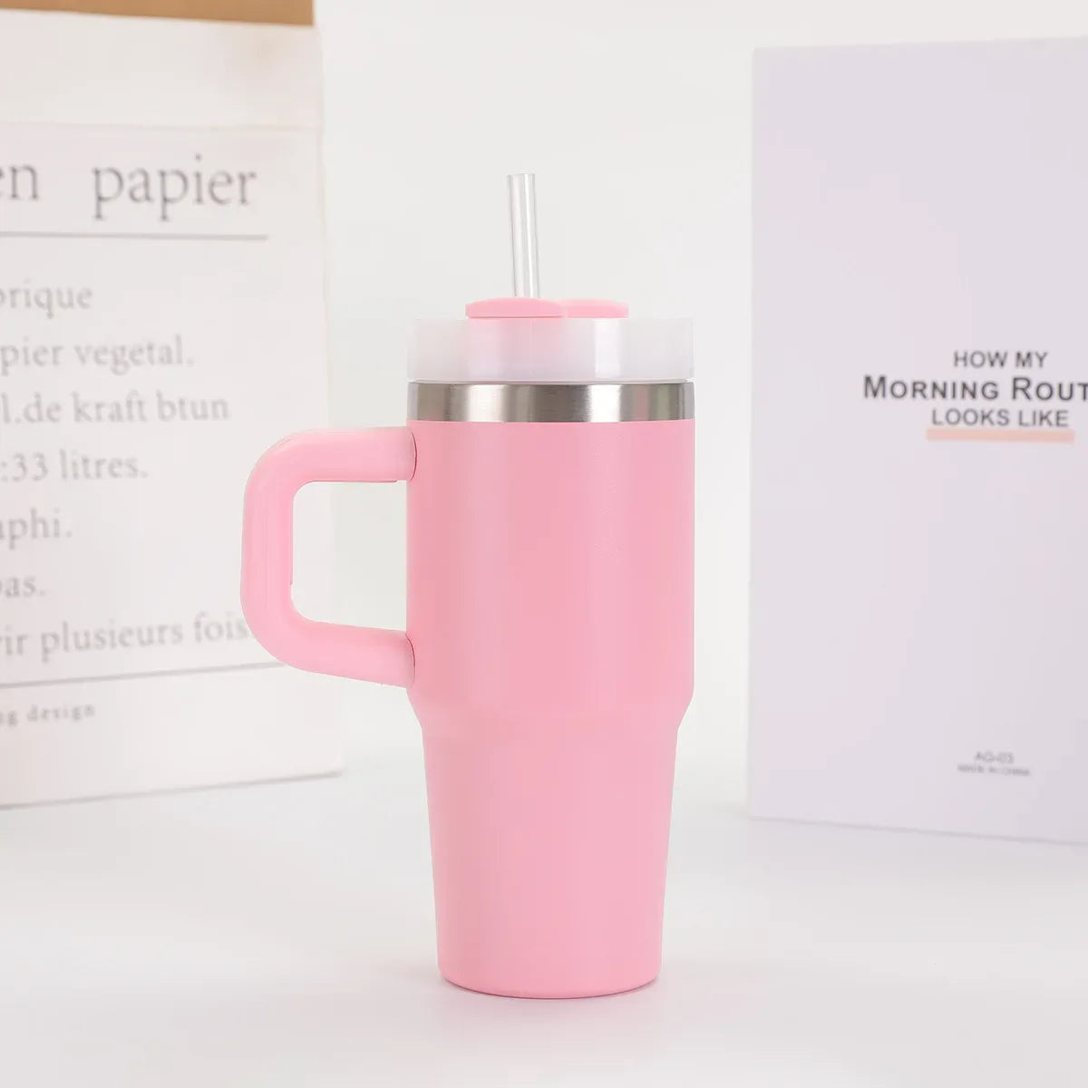 Stanley-Style Mini 40oz Plain Tumbler – Durable & Sleek (Random color)