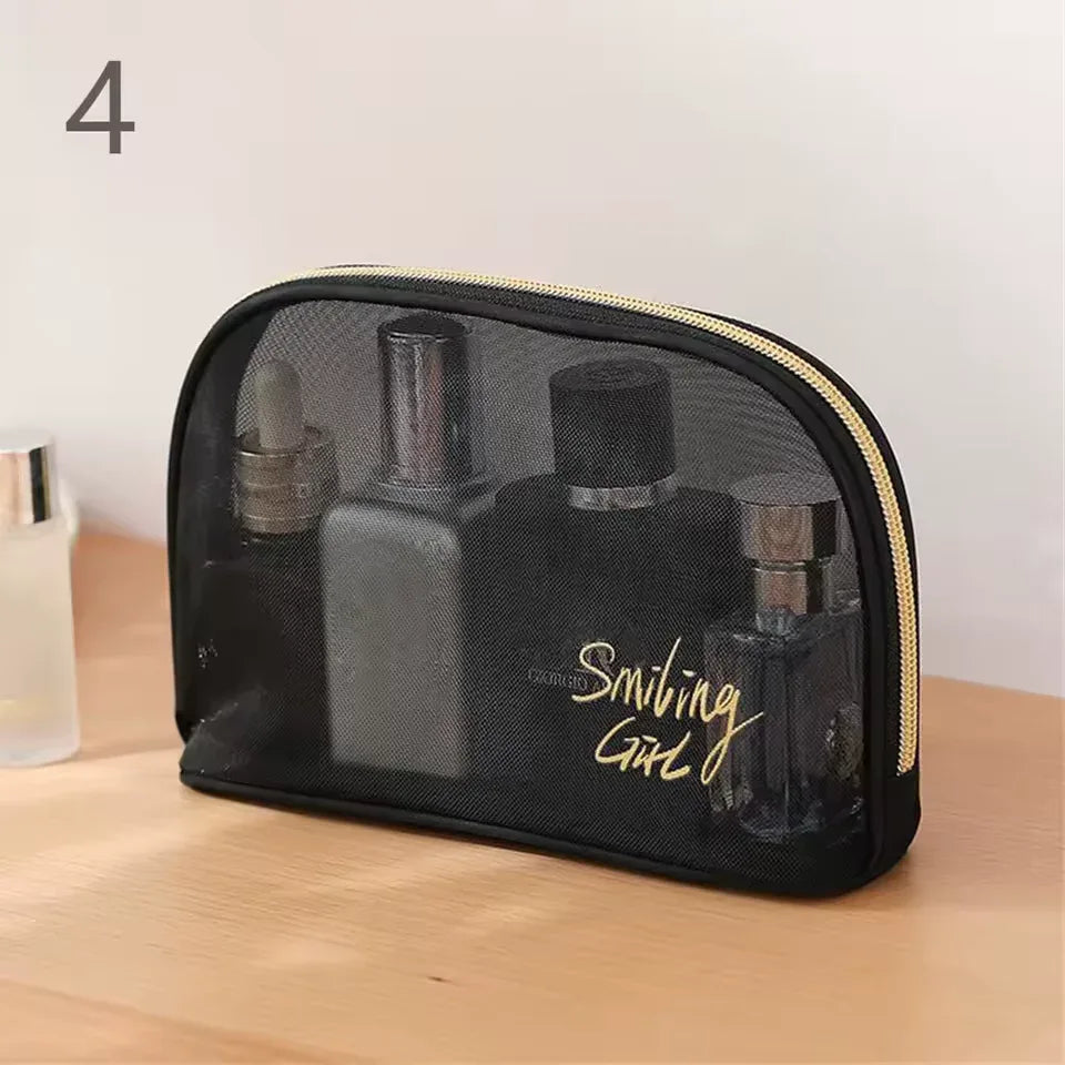 5-Piece Mesh Cosmetic Organizer Set – Makeup & Toiletry Storage Bags