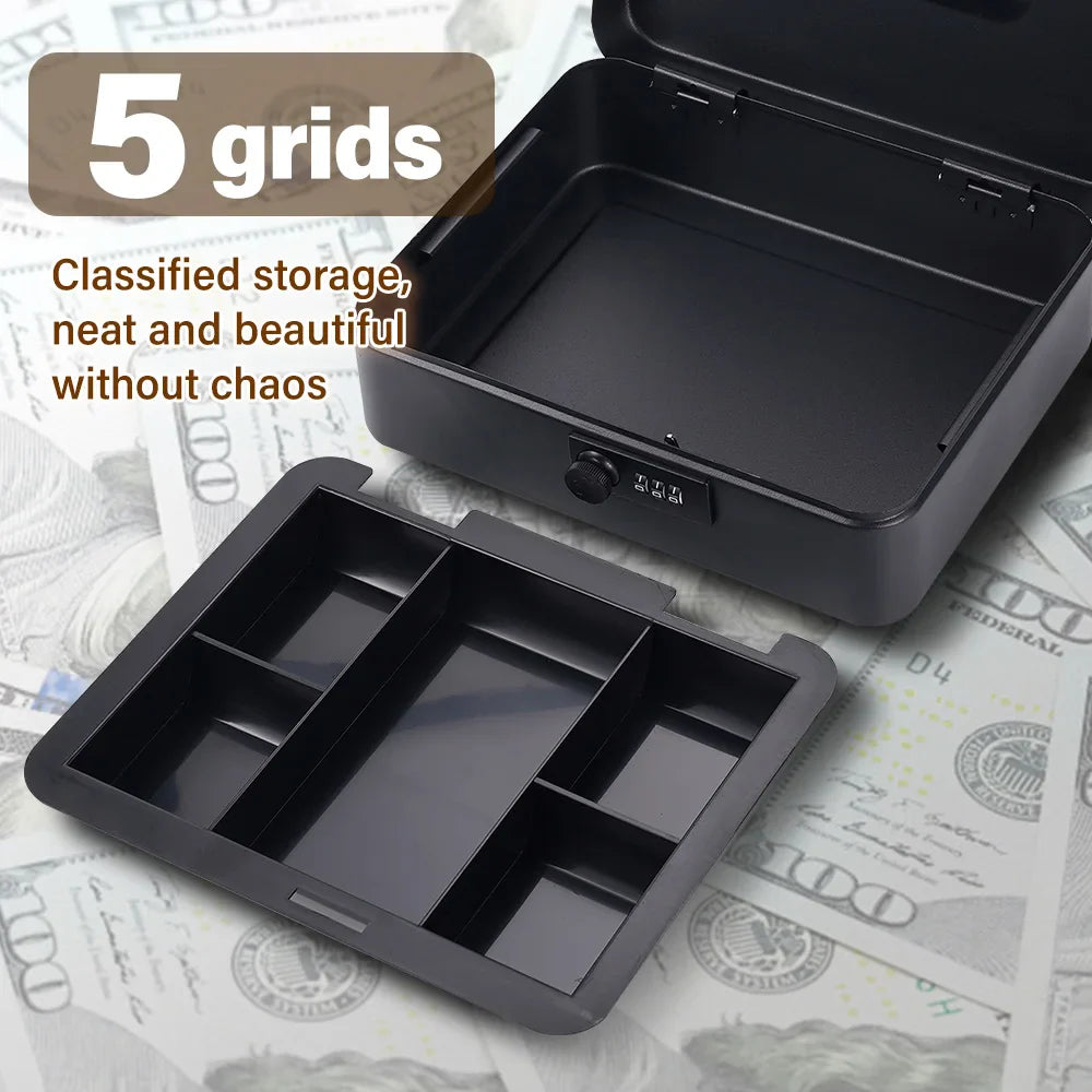 Metal Cash Box with Lock | Secure Money Storage