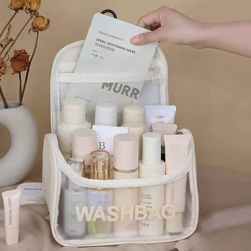 Women’s Transparent PVC Cosmetic Bag – Waterproof Travel Toiletry Organizer