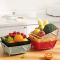 Space-saving Kitchen Basket For Washing Vegetables Food Grade Materials Are Safe And Reliable Apricot color