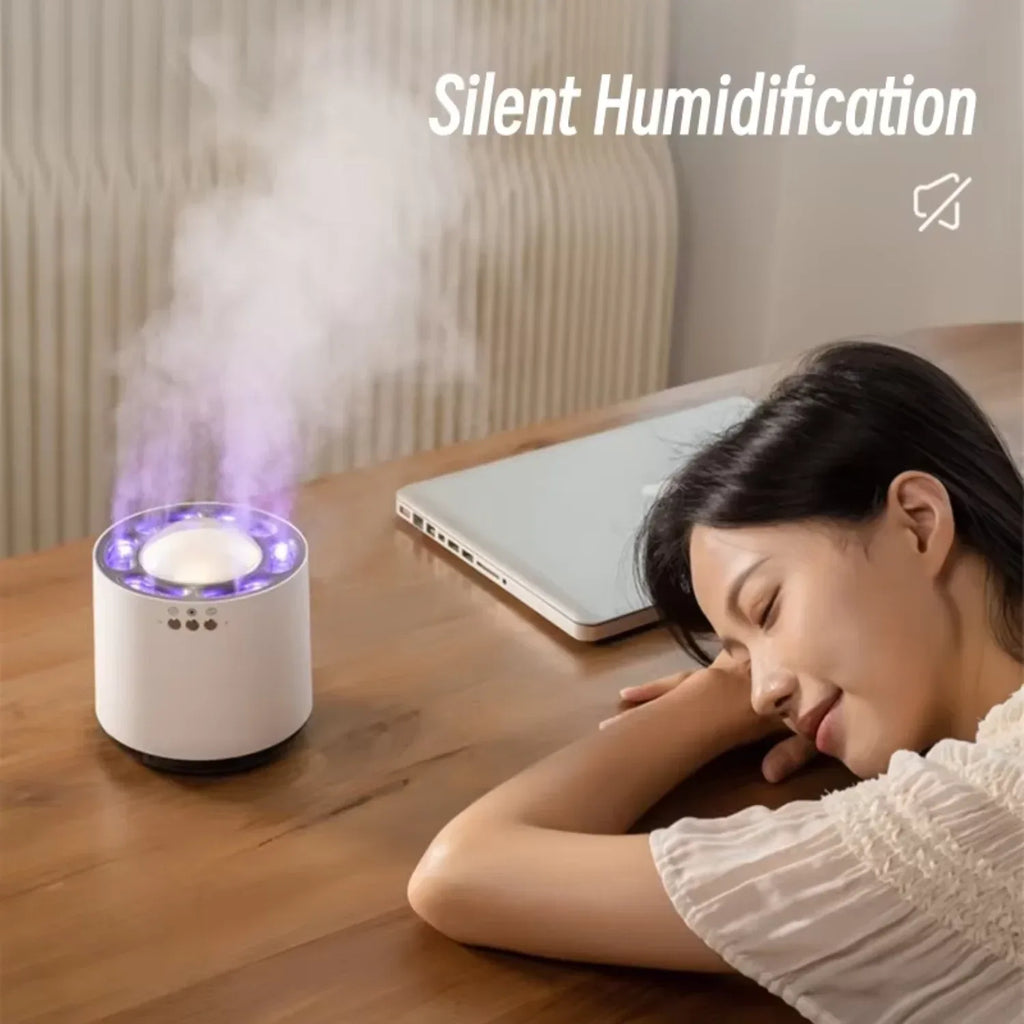 Round LED Humidifier with Music Sync & Aroma Mist