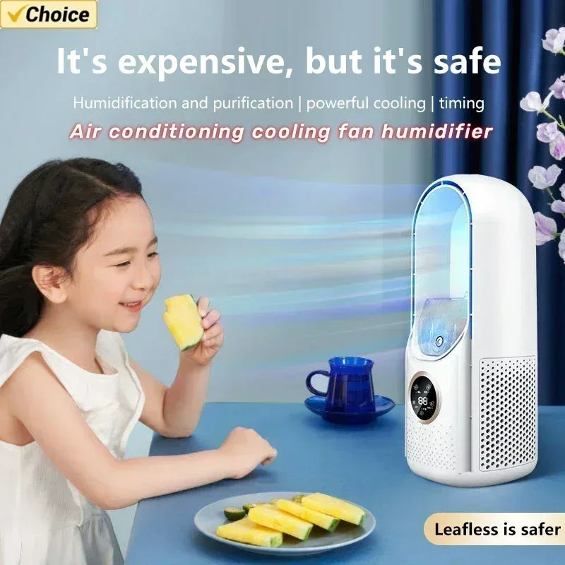 USB Leafless Desktop Air Cooler – Mist Fan Humidifier