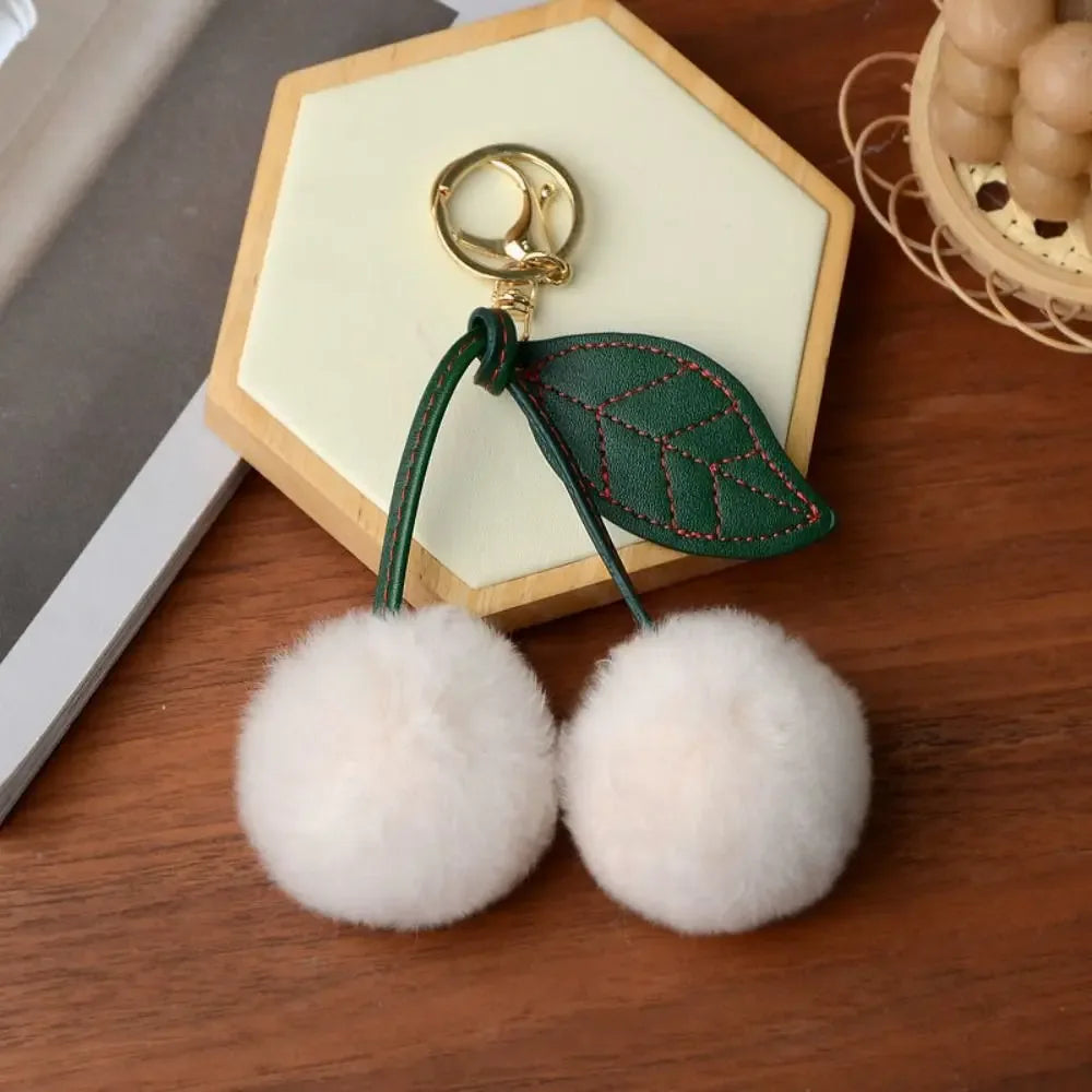Cherry Plush Toy Keychain – Colorful & Fluffy (Random Color)