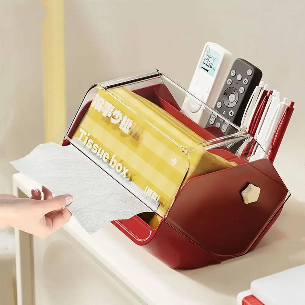 Durable Plastic Tissue Box – Anti-Slip Decorative Holder