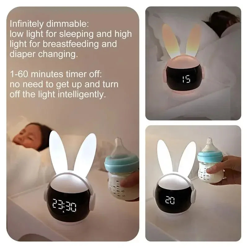Rabbit Digital Alarm Clock – LED Display Bedside Clock