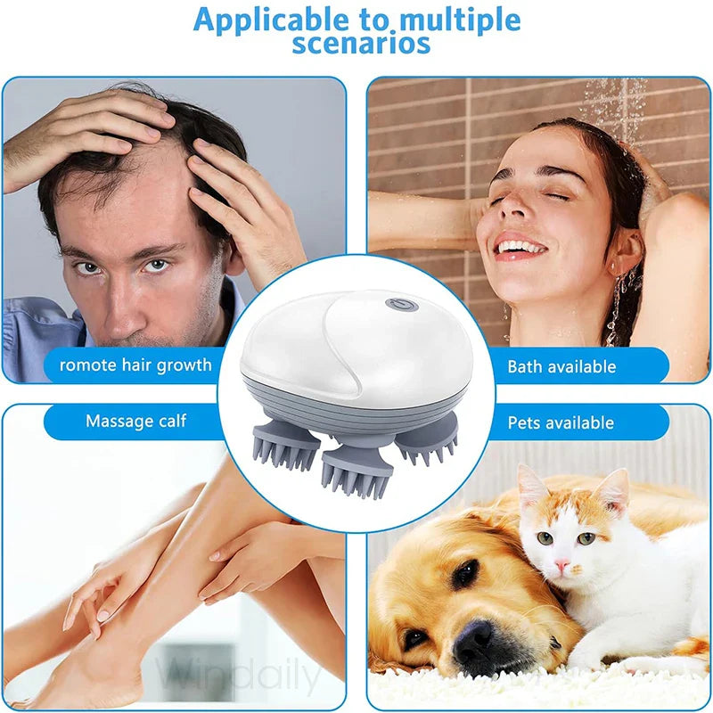 Electric Scalp & Body Massager – Deep Kneading Relief