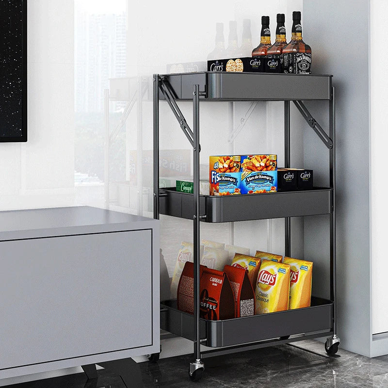 3-Tier Mobile Utility Folding Rack