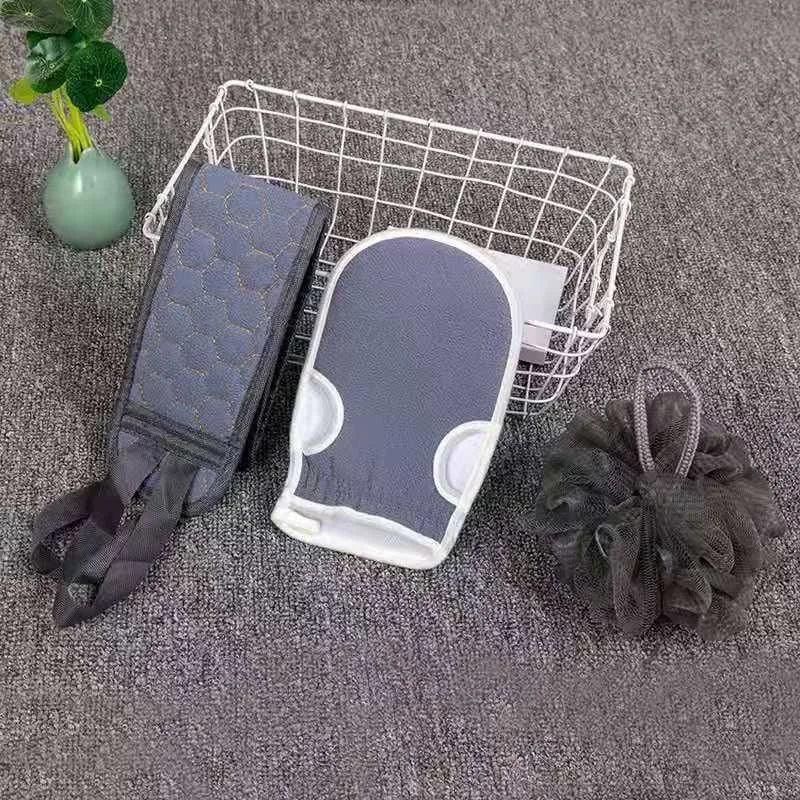 3Pcs Exfoliating Bath Set – Loofah, Glove & Back Scrubber