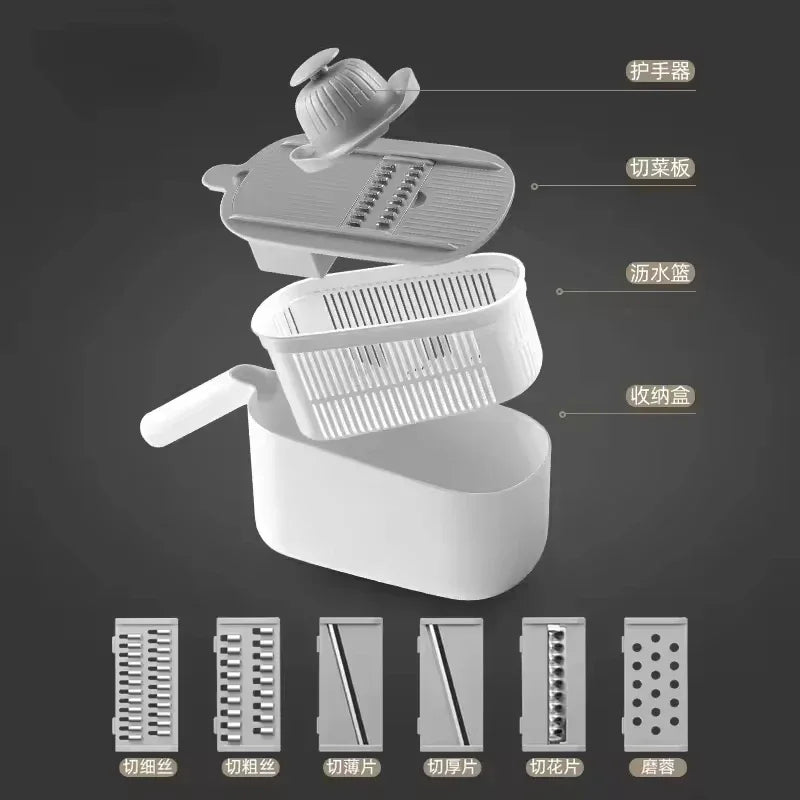 Multifunctional Vegetable Slicer – Manual Cutter & Grater