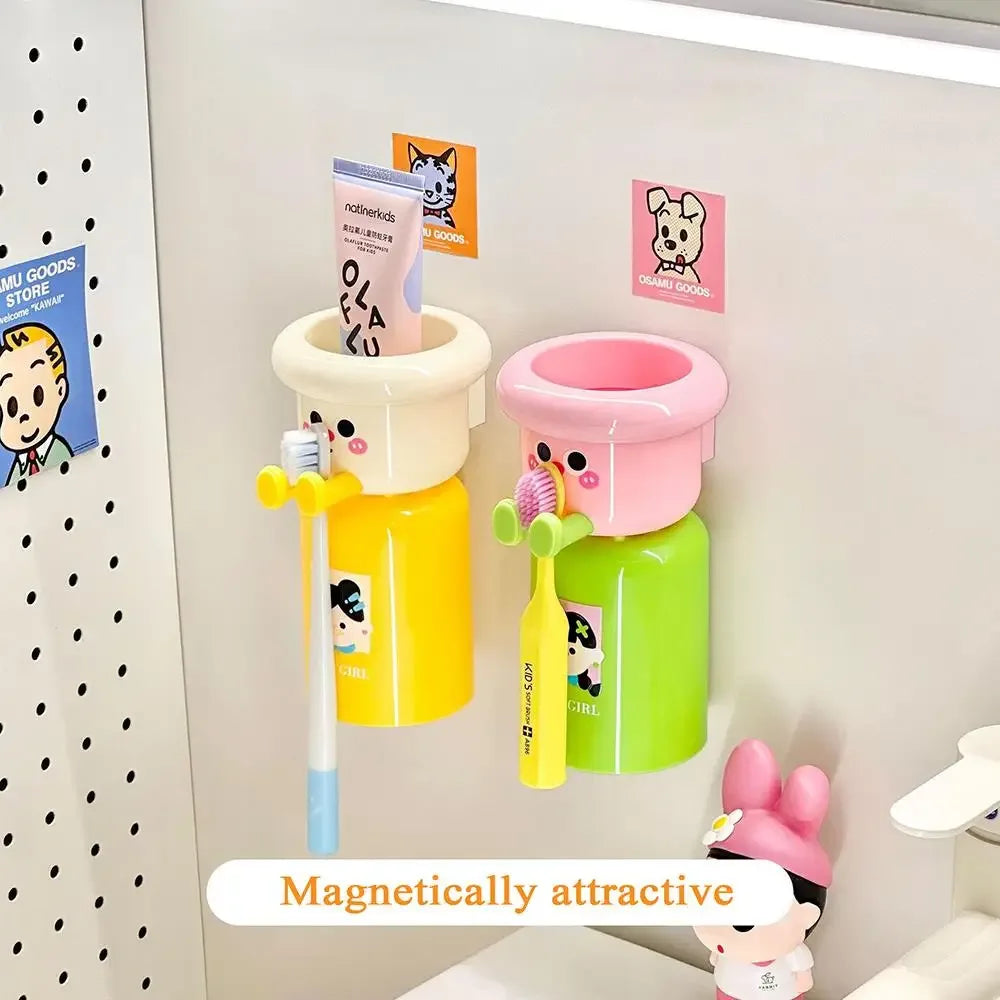 Wall-Mounted Magnetic Toothbrush Holder with Cup (each)