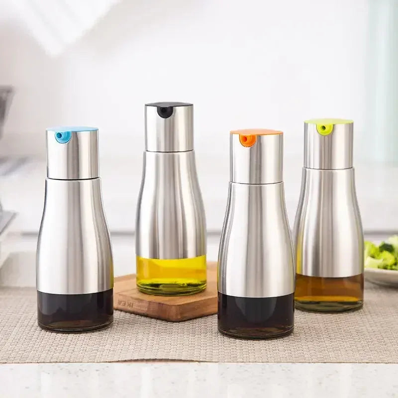 Stainless Steel Glass Oil Dispenser Bottle
