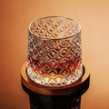 Rotating Whisky Glass Cup with Bamboo Coaster
