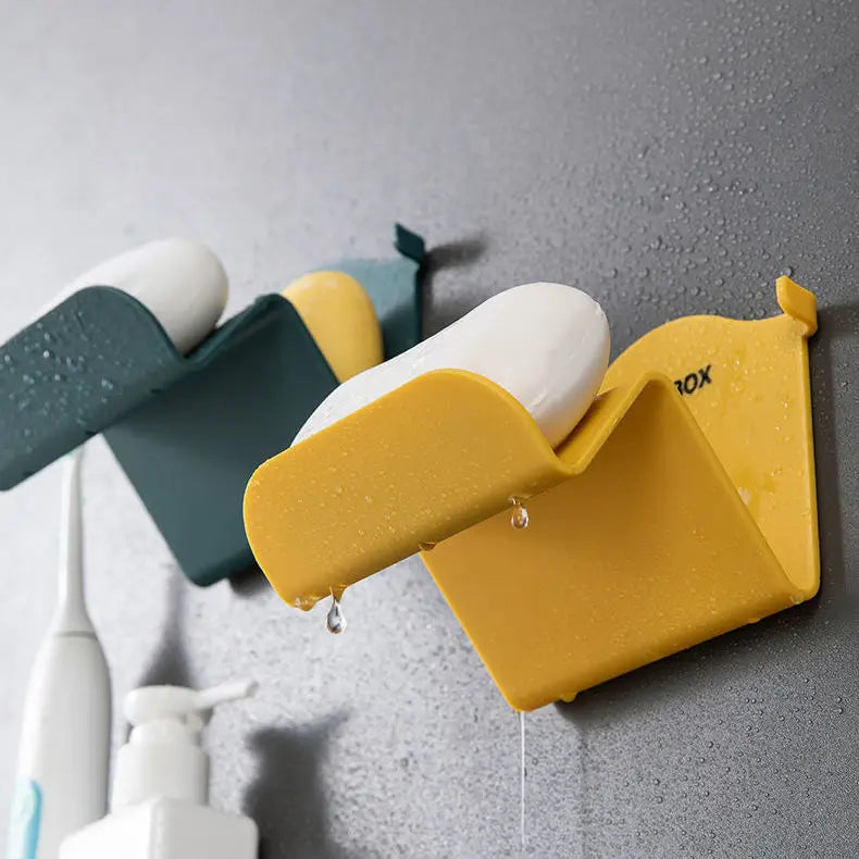 Punch-Free Wall Mounted Soap Box – Drainable Holder
