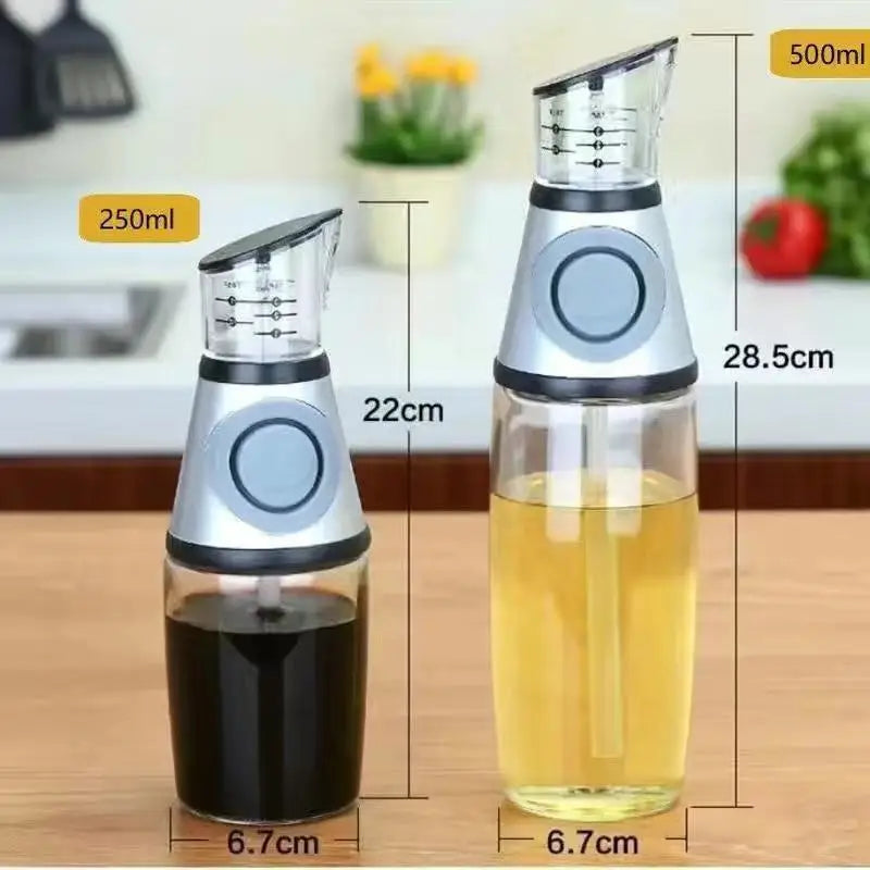 Press & Measure Oil Bottle 500ml – No Spill Control